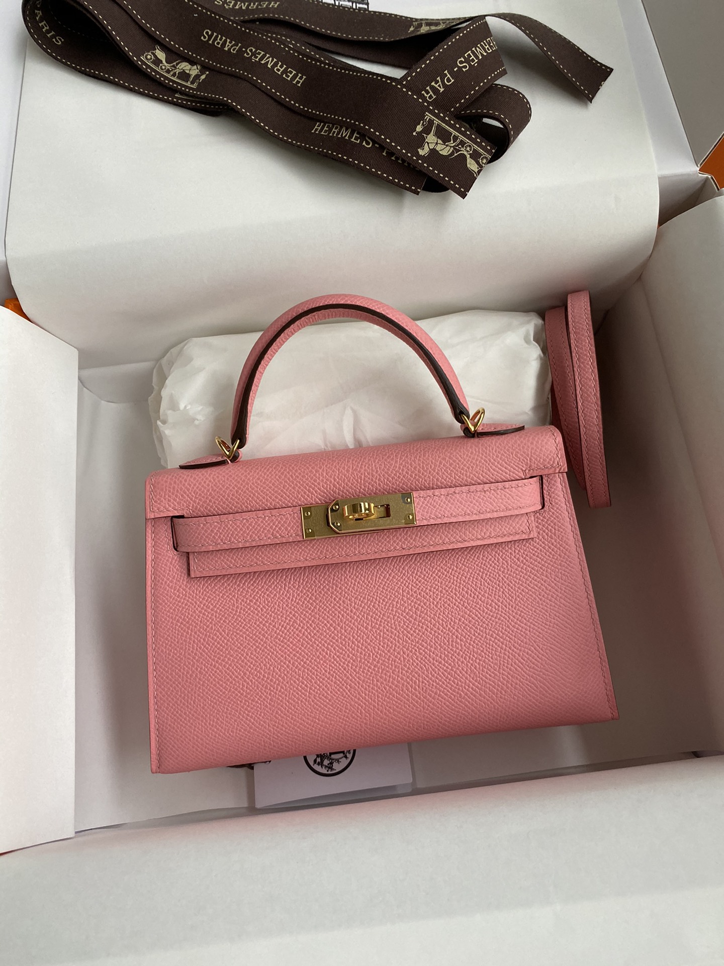 Hermes Kelly Mini II Bag 19CM In Pink Epsom Leather